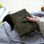 Tri-fold Short Women Wallets with Coin Zipper Pocket Minimalist