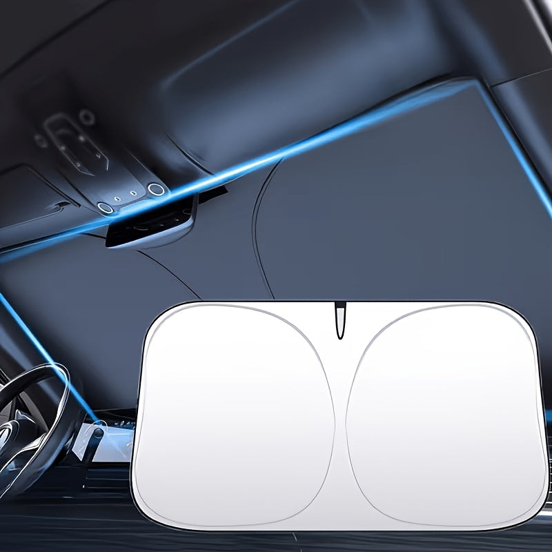 Portable Car Sunshade Protective Curtains, High-Quality Fabric, Easy to Fold And Store, Flexible Sun Visors, Car Front Windshield Sunshade Covers, Fashionable Car Accessories, Sleek Design