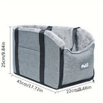 PETFANGFANG Cozy Pet Car Seat - Portable Dog & Cat Travel Bag with Secure Buckle Closure, Polyester Material for Small to Medium Pets