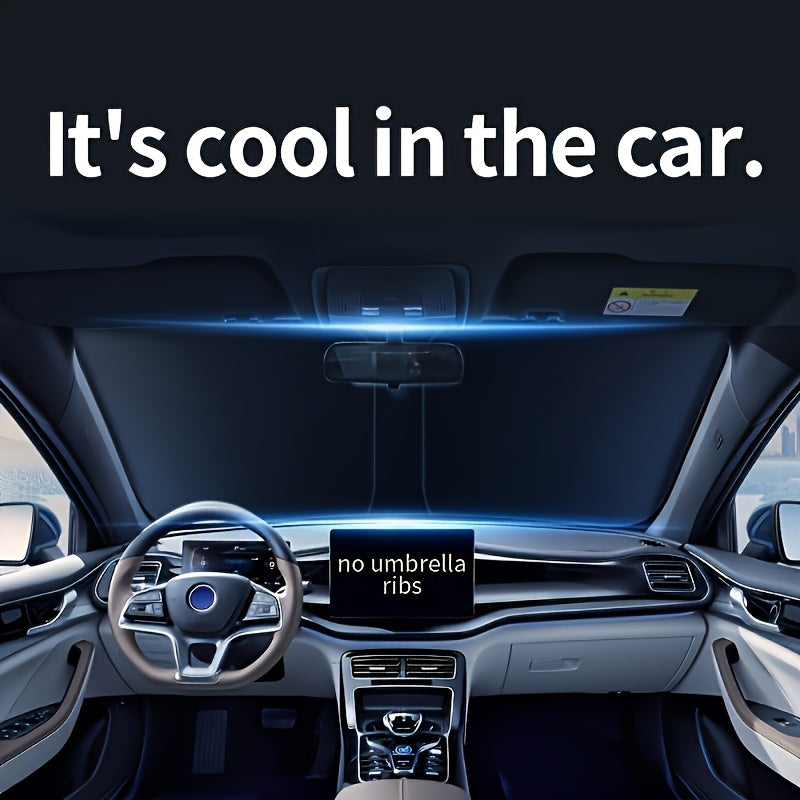 Portable Car Sunshade Protective Curtains, High-Quality Fabric, Easy to Fold And Store, Flexible Sun Visors, Car Front Windshield Sunshade Covers, Fashionable Car Accessories, Sleek Design