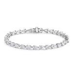 3*5mm Pear Cut All Moissanite Diamond Tennis Bracelet For Women S925 Silver Plated White Gold Waterdrop Shape Jewelry with GRA