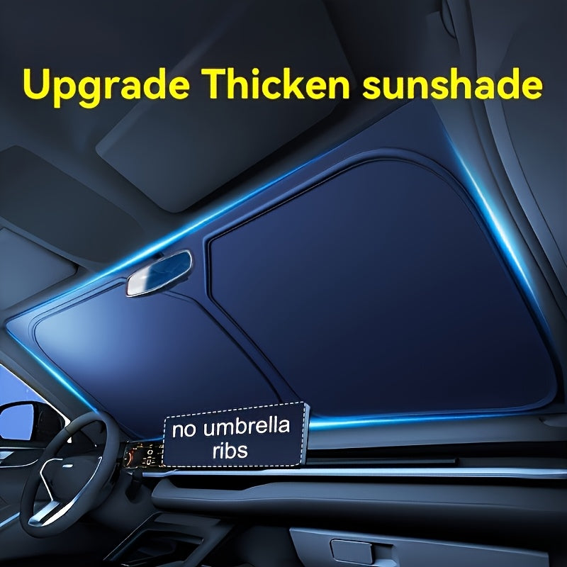 Portable Car Sunshade Protective Curtains, High-Quality Fabric, Easy to Fold And Store, Flexible Sun Visors, Car Front Windshield Sunshade Covers, Fashionable Car Accessories, Sleek Design
