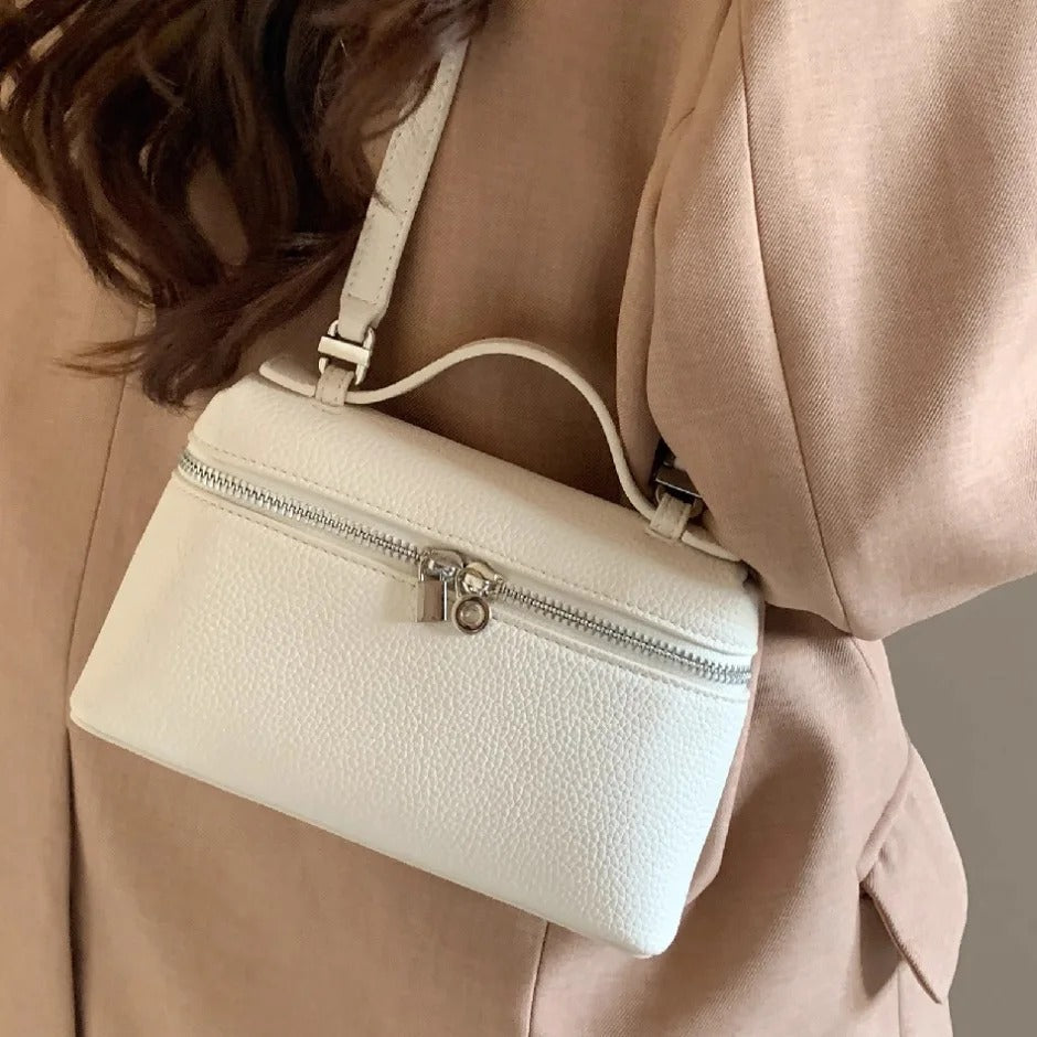 Premium sense of niche lychee grain shoulder bag simple fashion