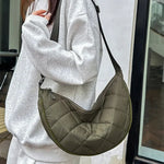 Waist Half Moon Belt Bag Solid Color Crossbody Bag Large Capacity