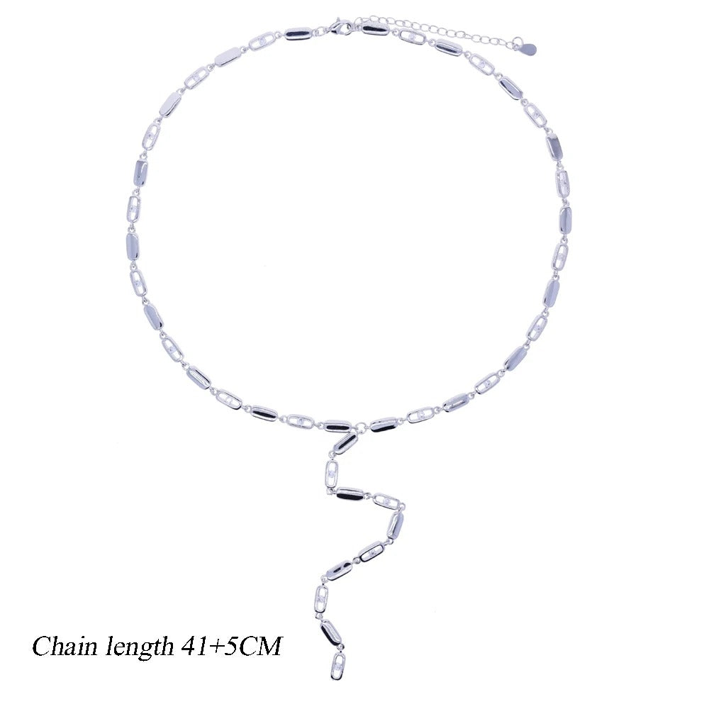 High Quality Geometric 5A CZ Tennis Chain Luxury Long Y Lariat Necklace For Women Fashion Rectangle Charm Choker Jewelry 2026