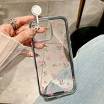 2 in 1 Candy Color Phone Case For iPhone 11 16 17 Pro Max 13 15 14 12 17 Air 17promax Soft TPU Transparent Flower Funda Cover