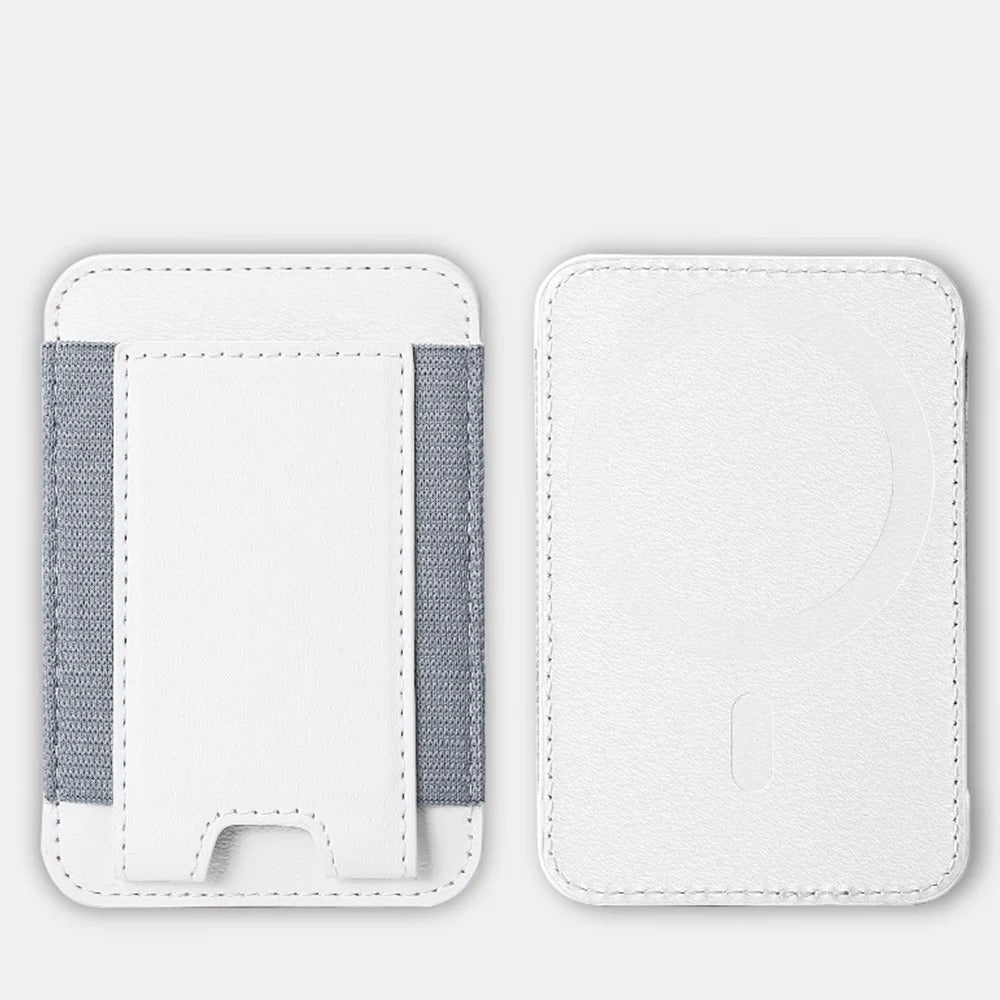 For Magsafe Card Holder Wallet Elastic Leather Pattern Case For iPhone 16 15 12 13 14 17Pro Max S25 Ultra Magnet Phone Bag Cover