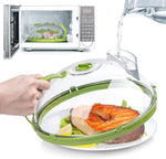 Microwave Splash Cover High Temperature Resistant Microwave Guard Lid Transparent Food Heating Cover with Steam Vent and Handle