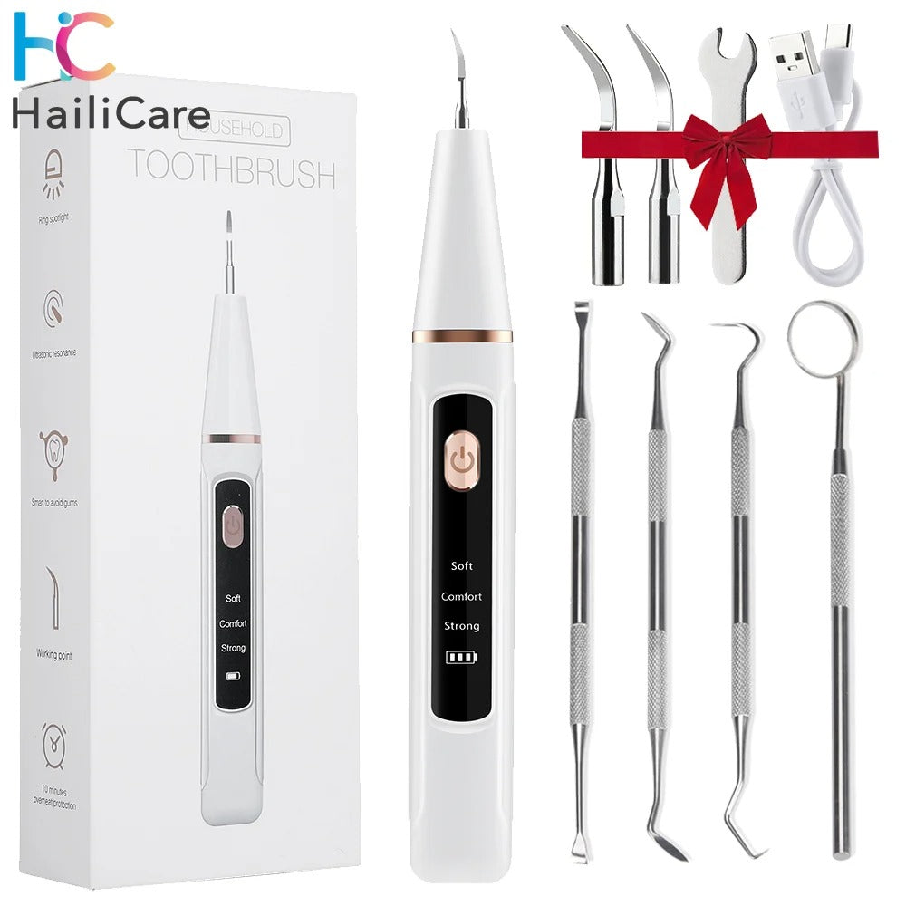 Electric Ultrasonic Dental Cleaner Teeth Whitening Calculus Removal Irrigator Teeth Plaque Stone Removal Tartar Eliminator