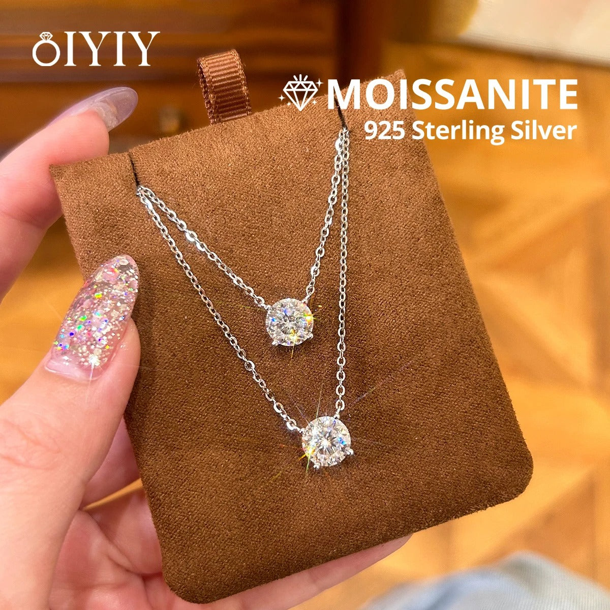 OIYIY 1-3ct Moissanite Necklace 925 Sterling Silver D VVS1 GRA Certified Lab Grown Diamond Luxury Fine Jewelry Wedding Gift