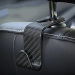 Universal Car Seat Headrest Hanger 4 Pack Carbon Fiber Pattern Back Seat Storage Hook Handbag Clothes Holder Vehicle Interior Pa