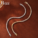 Rrjzz 3mm/4mm/5mm D-Color Full Moissanite Tennis Bracelet 16cm/17cm/18cm/19cm Eternal Charm Bracelets for Women Jewelry Gifts