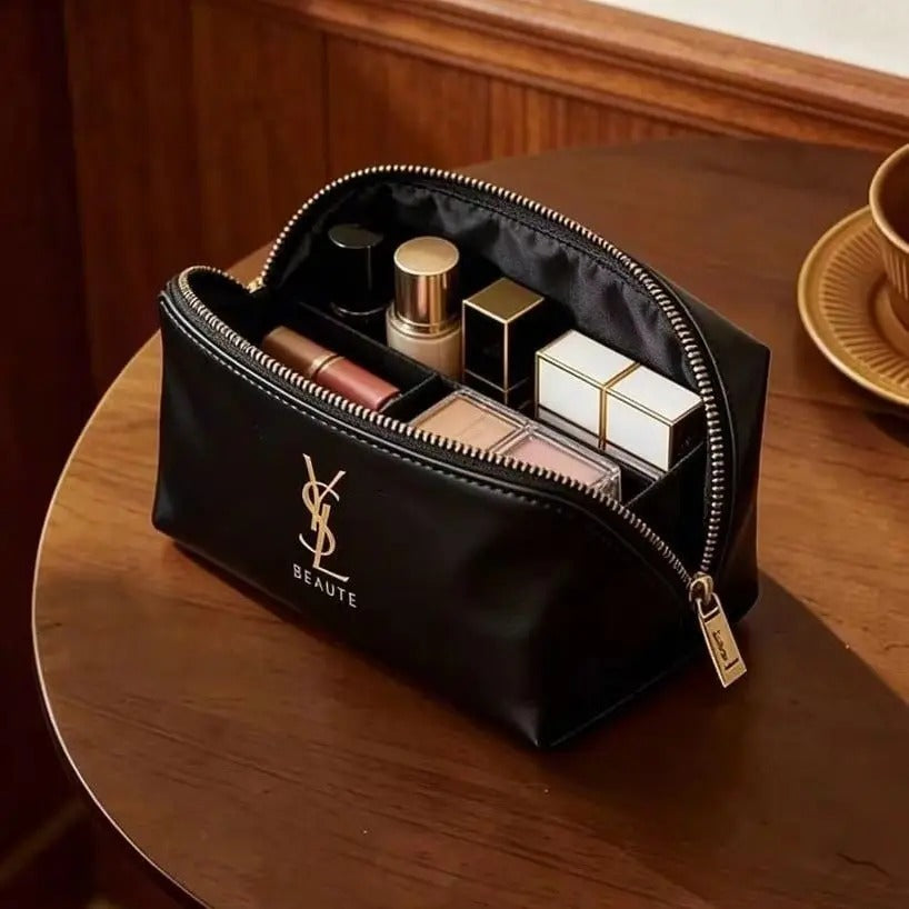 YSL Large Capacity Cosmetic Bag Women Multifunctional Travel Makeup Storage Bag For Daily Commute Short Trip Luxury Gift