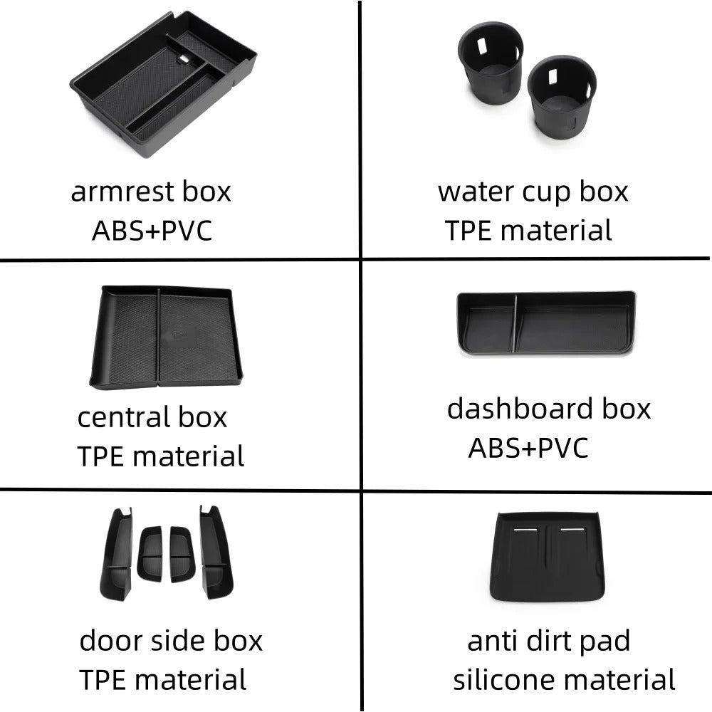 Smabee for Xpeng G6 2023 2024 Car Central Storage Box Cup Holder Dashboard Tray Interior Accessories Organizer Tidying Black
