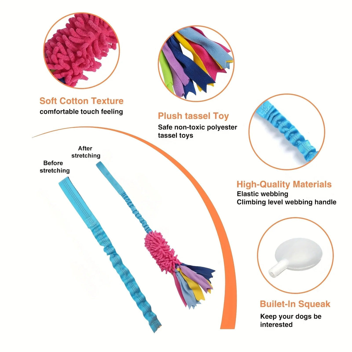 Dog Training Anti-tear Pulling Rope Toy Pet Plush Grinding Teeth Bite-resistant Toy Colorful Rope Ball Dog Interactive PuzzleToy
