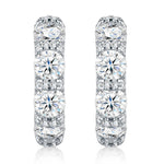 Real 925 Silver Moisanite Earrings D Color 4mm Moissanite Diamond Hoops Earrings for Women Sparking Wedding Fine Jewelry