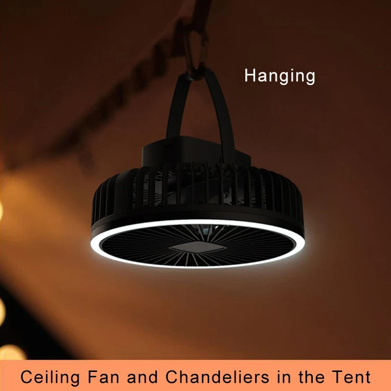 USB Rechargeable Wireless Ceiling Electric Fan With LED light For Home