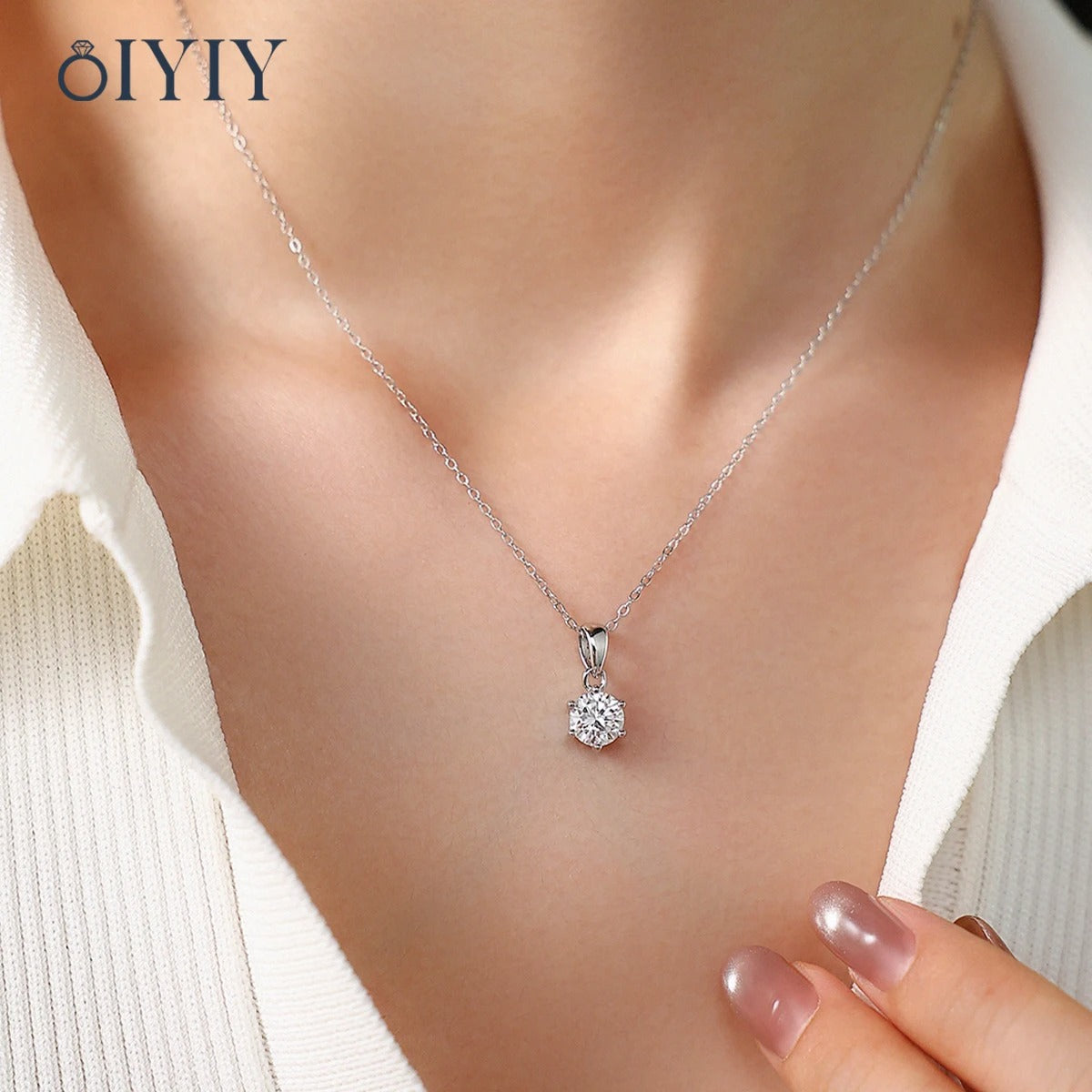 OIYIY 1-3ct Moissanite Necklace 925 Sterling Silver VVS1 GRA Certified Lab Grown Diamond Pendant Luxury Fine Jewelry Gift