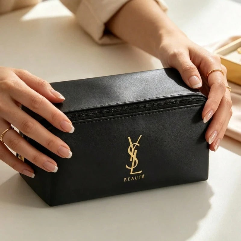 YSL Large Capacity Cosmetic Bag Women Multifunctional Travel Makeup Storage Bag For Daily Commute Short Trip Luxury Gift