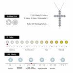 BLUEENCH Full Moissanite Cross Pendant Necklace Original 925 Sterling Sliver Chain Plated 18k White Gold Fine Necklace for Women