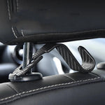 Universal Car Seat Headrest Hanger 4 Pack Carbon Fiber Pattern Back Seat Storage Hook Handbag Clothes Holder Vehicle Interior Pa