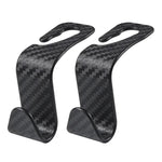 Universal Car Seat Headrest Hanger 4 Pack Carbon Fiber Pattern Back Seat Storage Hook Handbag Clothes Holder Vehicle Interior Pa