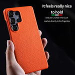 for Magsafe Case for Samsung Galaxy S26 S24 S25 Ultra Plus Natural Cowhide Leather Magnetic Protector Luxury Phone Back Cover