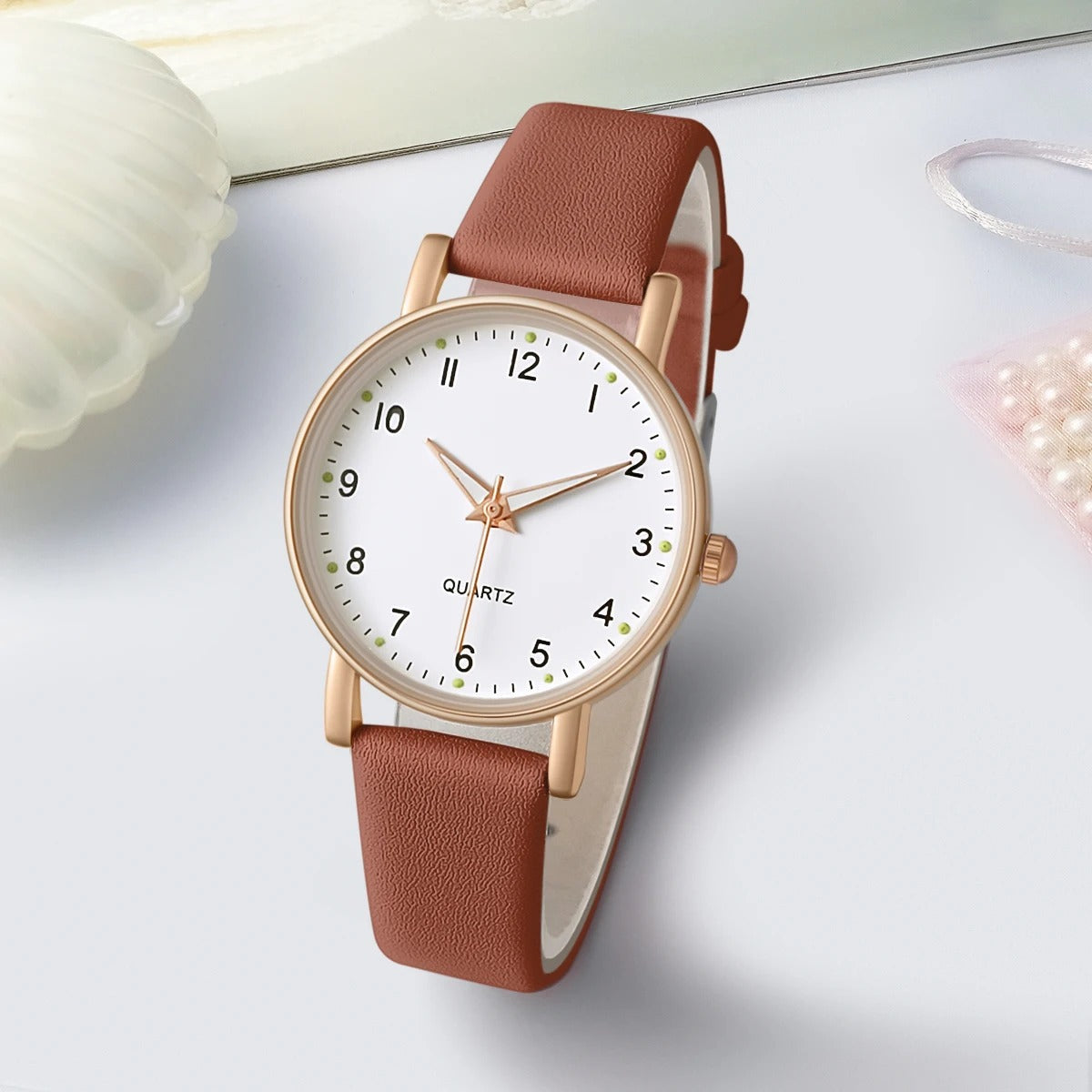 Casual Women's Watch Pu Leather Strap Wristwatch