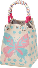 Mini Knitted Bucket Bag Women Small Handbag Geometric Colorblock Wristlet Purse With Detachable Handle