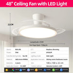 Jelena Invisible Fan Light with 3 Retractable Blades Bedroom Living Room