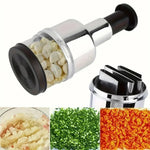 Vertical Hand Press Manual Garlic Vegetable Chopper With Storage Box