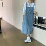 Spring Summer Denim Overall Dress Women Sleeveless Jeans