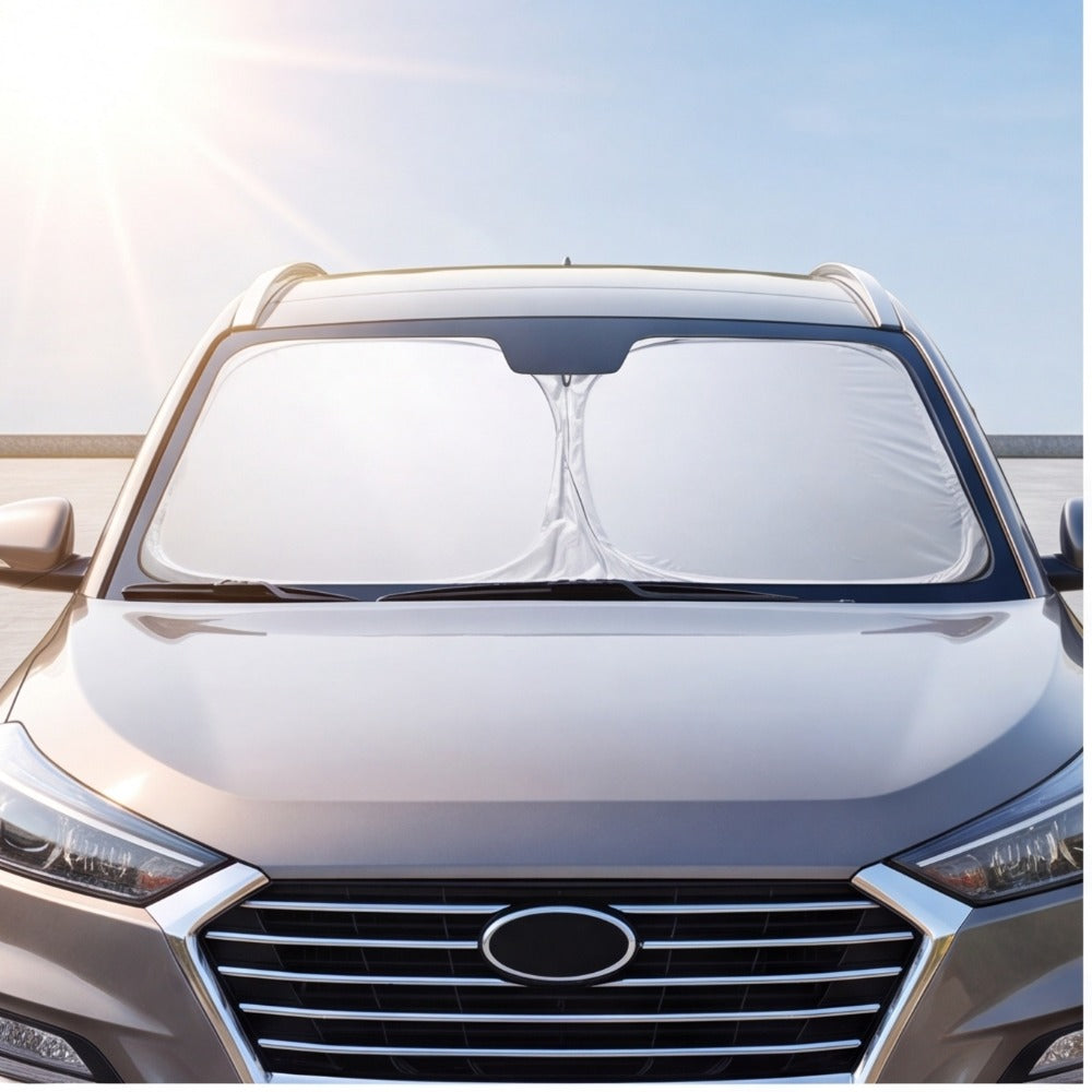 Portable Car Sunshade Protective Curtains, High-Quality Fabric, Easy to Fold And Store, Flexible Sun Visors, Car Front Windshield Sunshade Covers, Fashionable Car Accessories, Sleek Design