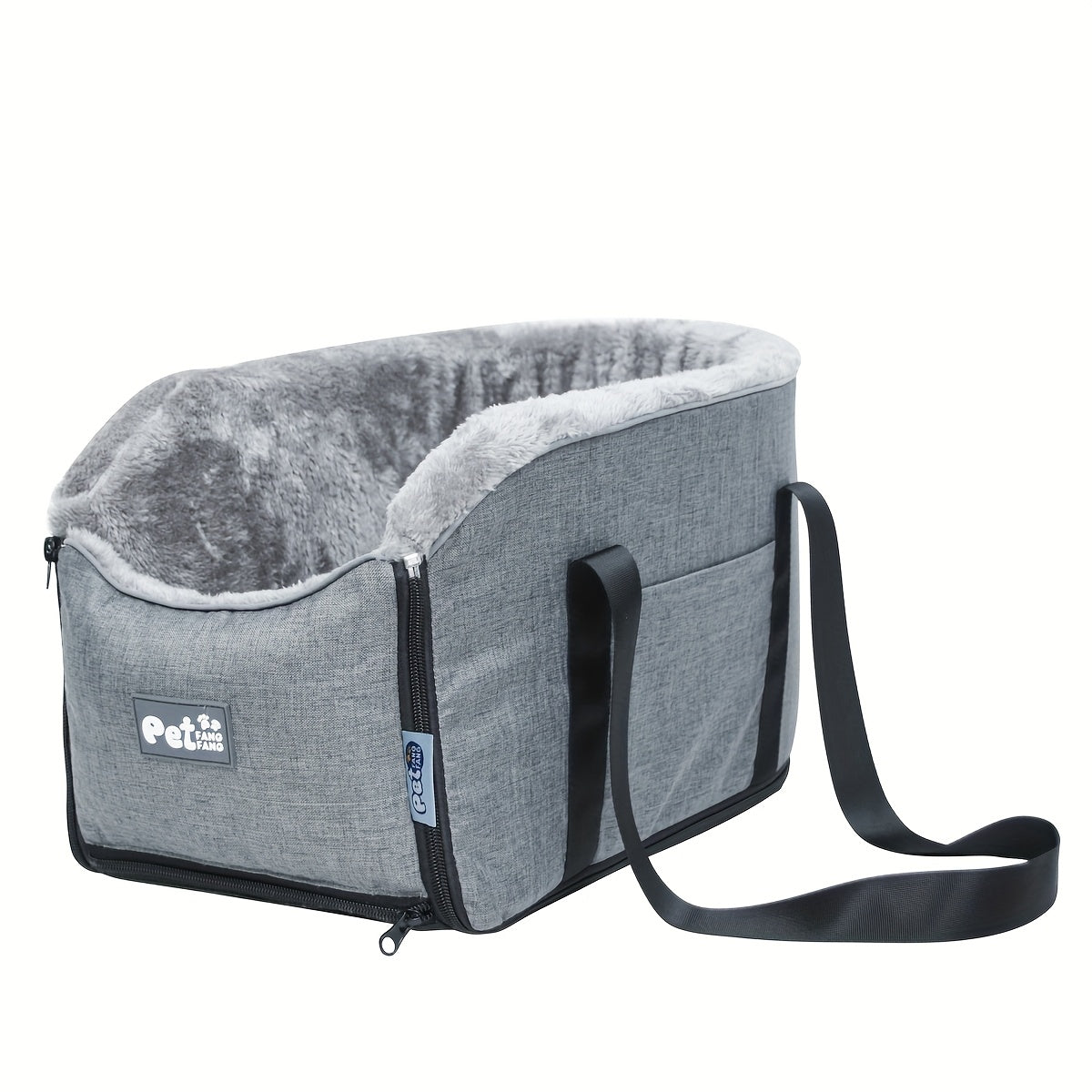 PETFANGFANG Cozy Pet Car Seat - Portable Dog & Cat Travel Bag with Secure Buckle Closure, Polyester Material for Small to Medium Pets