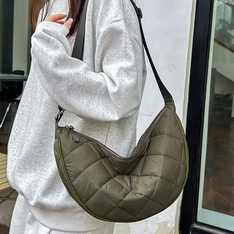 Waist Half Moon Belt Bag Solid Color Crossbody Bag Large Capacity