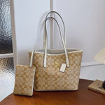 Large Capacity Printed Bucket Tote Bag Zipper Opening Single Shoulder Handbag Simple City Style For Travel Shopping