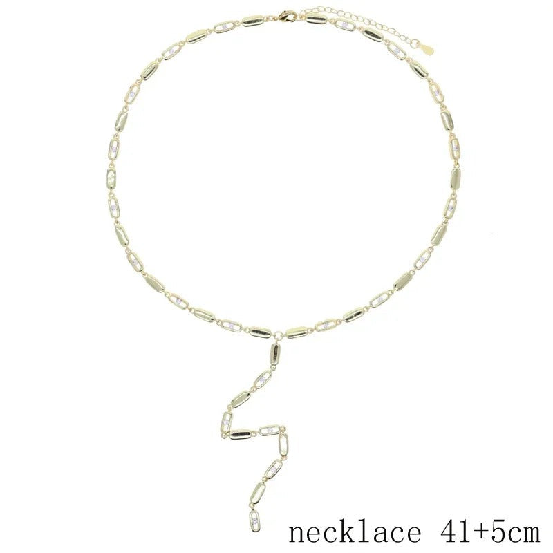 High Quality Geometric 5A CZ Tennis Chain Luxury Long Y Lariat Necklace For Women Fashion Rectangle Charm Choker Jewelry 2026