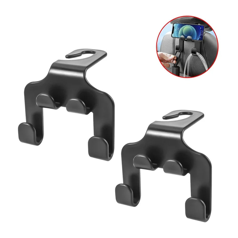 1/2/4pcs Car Seat Headrest Hook 4 Pack Hanger Storage Organizer Universal for Handbag Purse Coat Fit Universal Vehicle