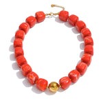 Yhpup Hot Style Handmade Jewelry Acrylic Resin Beads Chain Necklace Bracelet Stainless Steel Spring Summer Statement Accessories