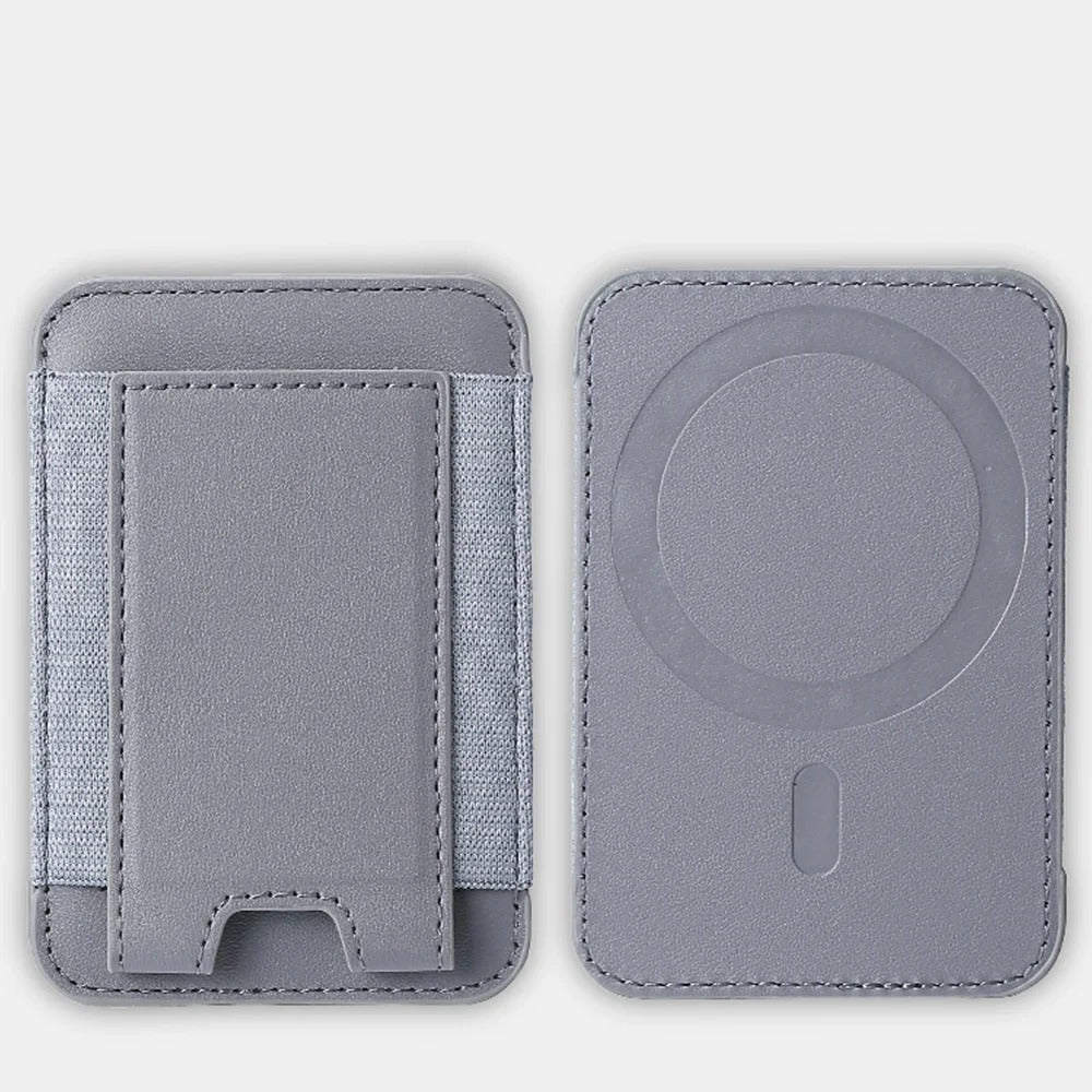 For Magsafe Card Holder Wallet Elastic Leather Pattern Case For iPhone 16 15 12 13 14 17Pro Max S25 Ultra Magnet Phone Bag Cover