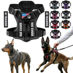 Oxford Working Dog Harness Reflective Medium Large Dog Vest Harness with 5 PCS Patches WD Harness Pet Dog Accessories
