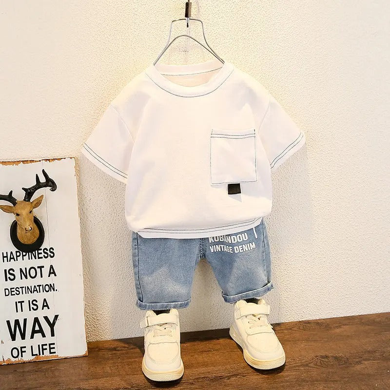 New Summer Baby Boy Kids Clothes Children Clothing Suit Tops