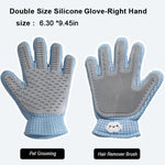 2-in-1 Pet Grooming Glove – Double-Sided Deshedding & Massage Brush for Cats/Dogs, Removes Loose Hair from Fur & Furniture, Ultra-Soft Easy-Clean Mitt（single glove）