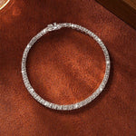 Rrjzz 3mm/4mm/5mm D-Color Full Moissanite Tennis Bracelet 16cm/17cm/18cm/19cm Eternal Charm Bracelets for Women Jewelry Gifts