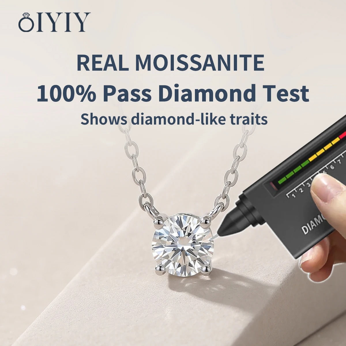 OIYIY 1-3ct Moissanite Necklace 925 Sterling Silver D VVS1 GRA Certified Lab Grown Diamond Luxury Fine Jewelry Wedding Gift