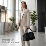 Luxury Soft Business Shoulder Bag, Featuring Adjustable Shoulder Strap, Detachable Waist Belt and Cotton Lining - Available in Dark Color Options