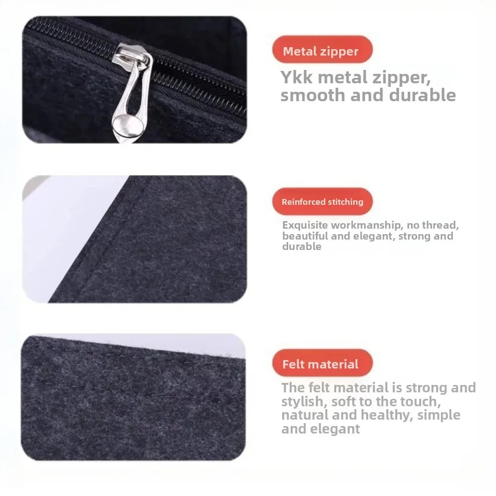 Felt Purse Organizer Insert Fits Book Tote Bag Large Medium Handbag Shaper Liner Multi Pockets Zipper Storage Makeup Accessories