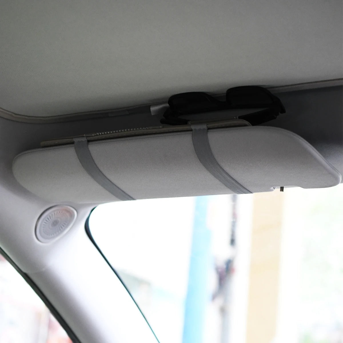 Car Glasses Storage PU Leather Multi-Function Sun Visor Point Organizer Storage Pocket Auto Sunglasses Holder Cards Organizer