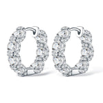 Real 925 Silver Moisanite Earrings D Color 4mm Moissanite Diamond Hoops Earrings for Women Sparking Wedding Fine Jewelry