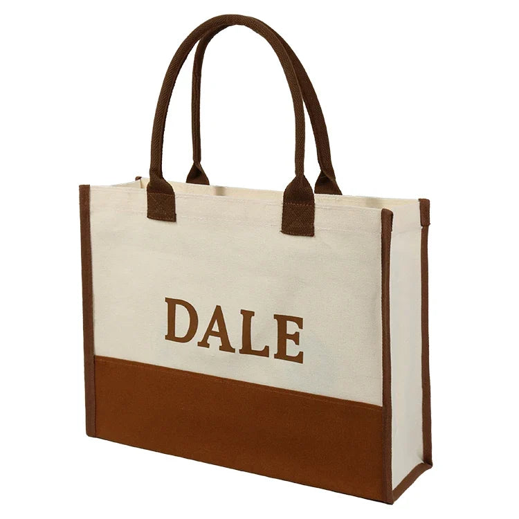 Custom Logo Natural Black Jute Bag Hessian Shopper Tote Bags With Strong Handles